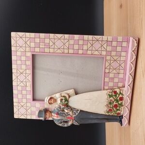 Jim Shore 3D Bride and Groom Wedding Couple Photo Frame 4 x 6" Enesco 4009311Jim